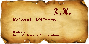 Kolozsi Márton névjegykártya